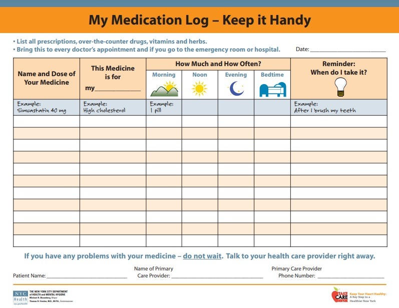 Medication Schedule Template