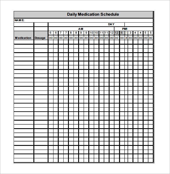 Medication Schedule Template