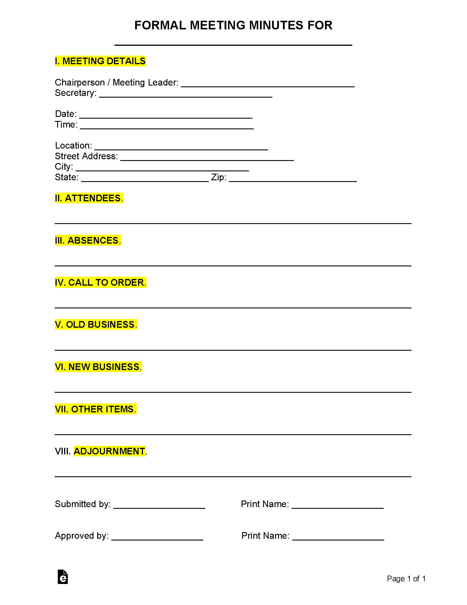 Meeting Minutes Template