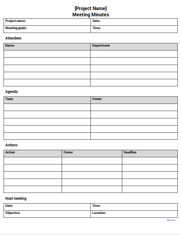 Meeting Minutes Template