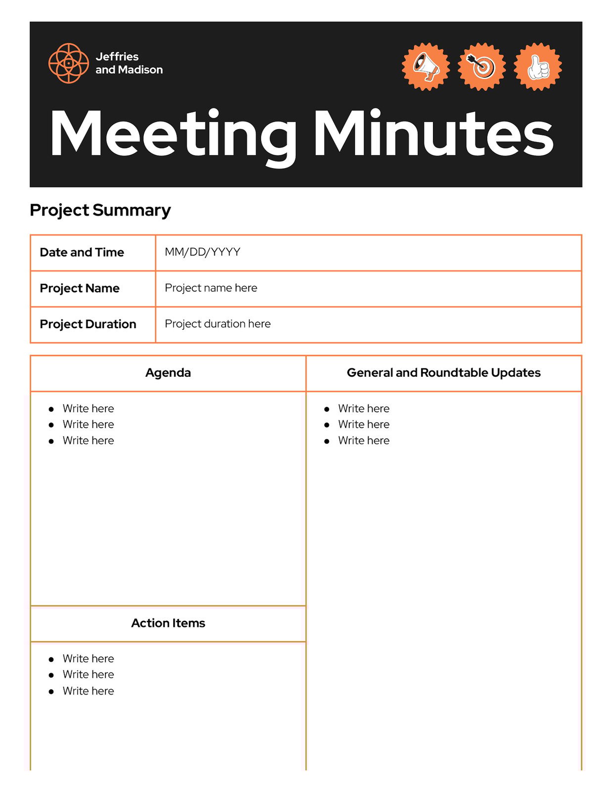 Meeting Minutes Template