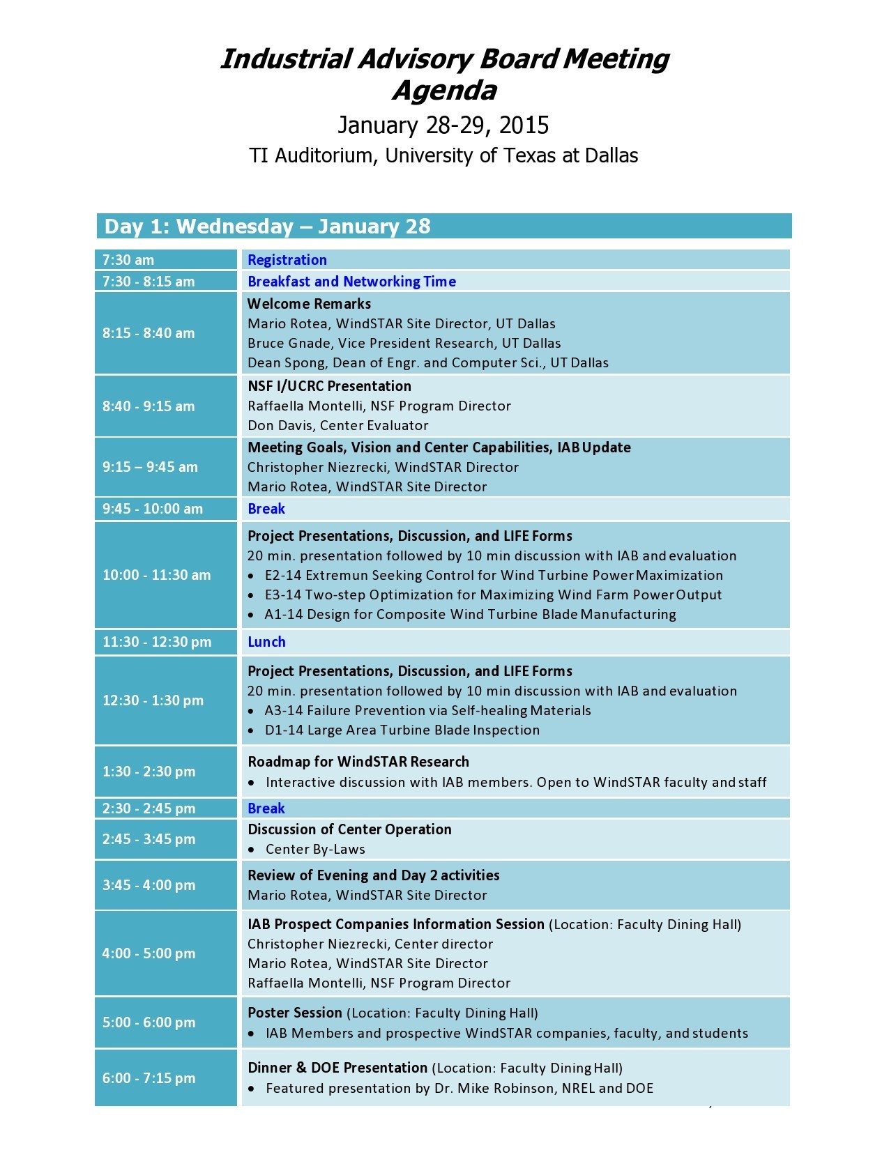 Meeting Schedule Template