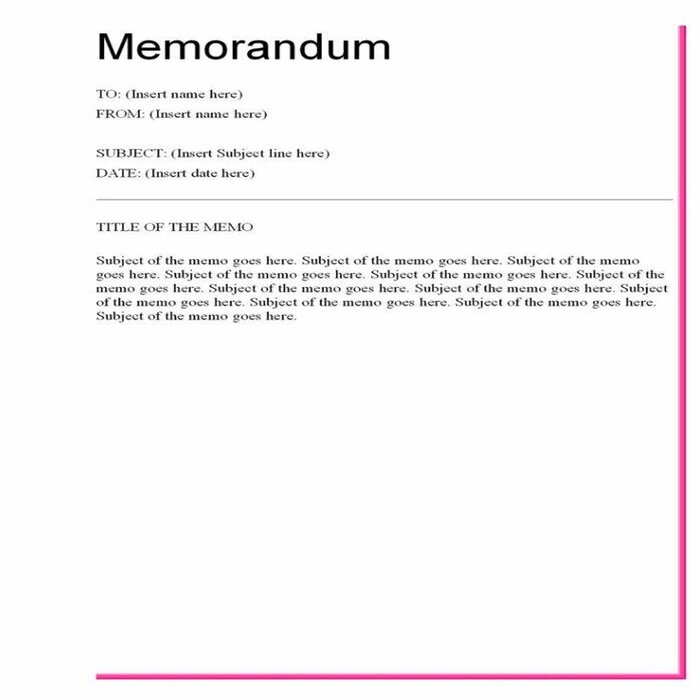 Memo Format Template