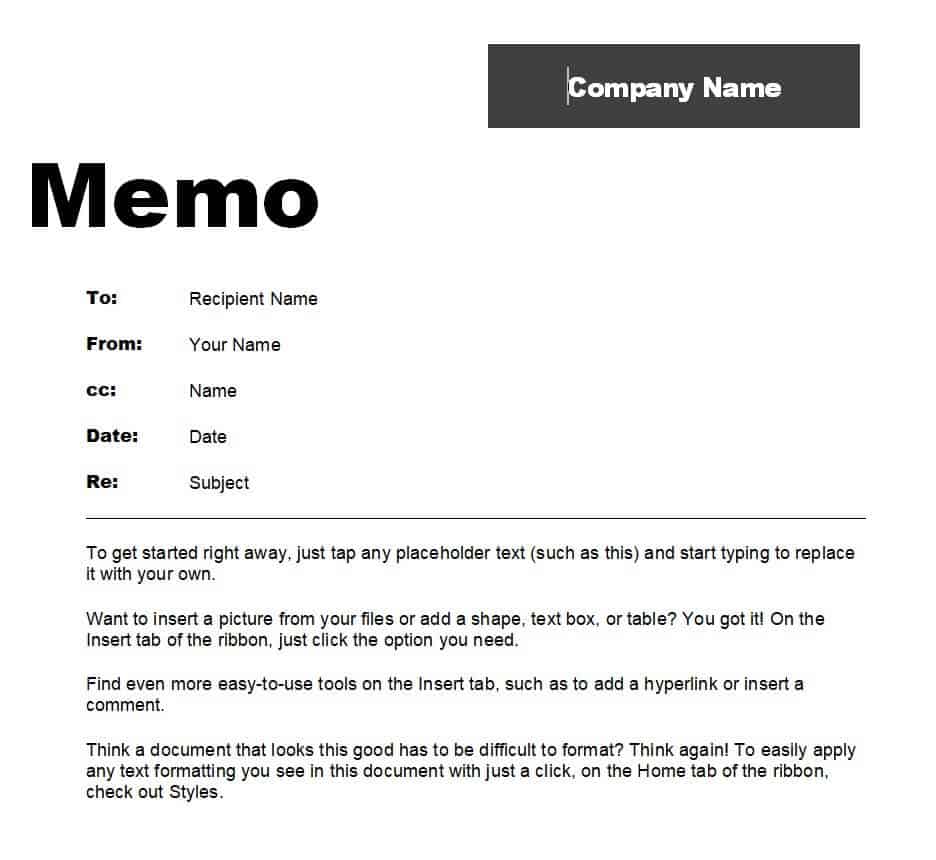Memo Format Template