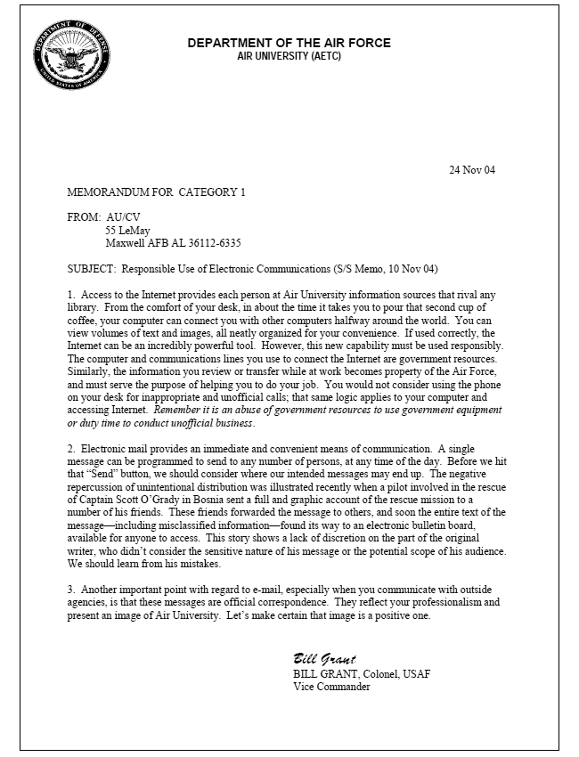 Memorandum Template