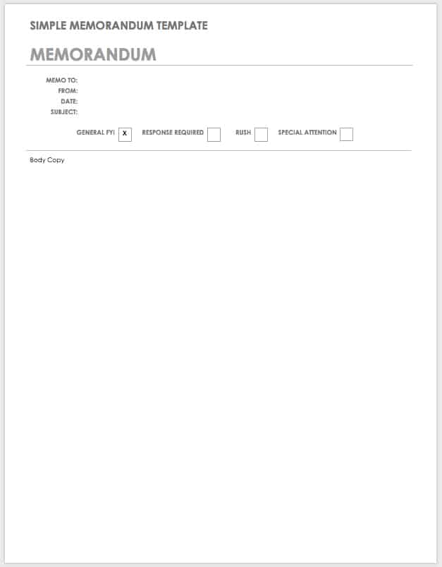 Memorandum Template