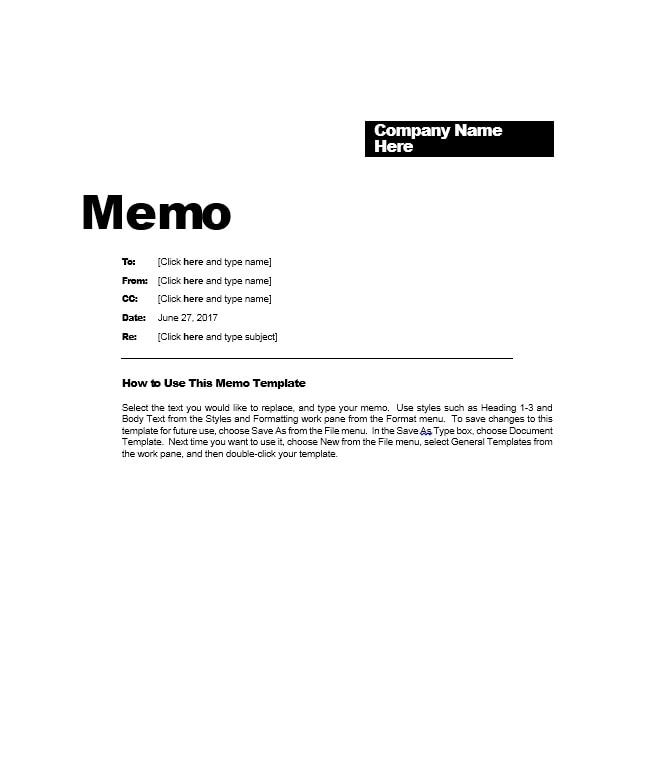 Memorandum Template