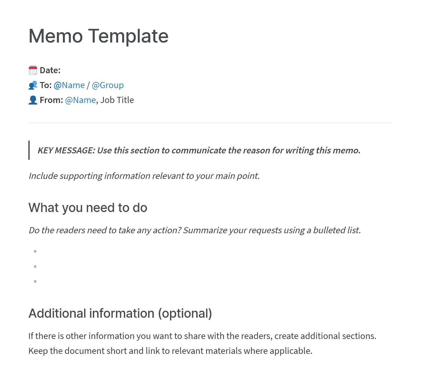 Memorandum Template