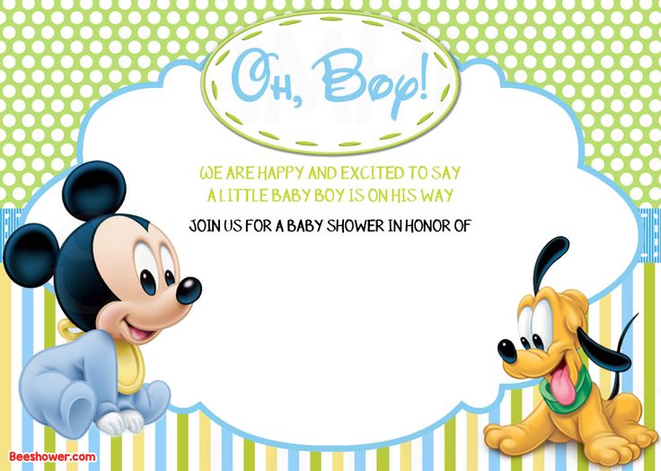 Mickey Mouse Baby Shower Invitation Template