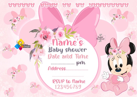 Minnie Mouse Baby Shower Invitation Template