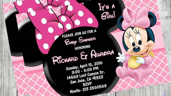 Minnie Mouse Baby Shower Invitation Template