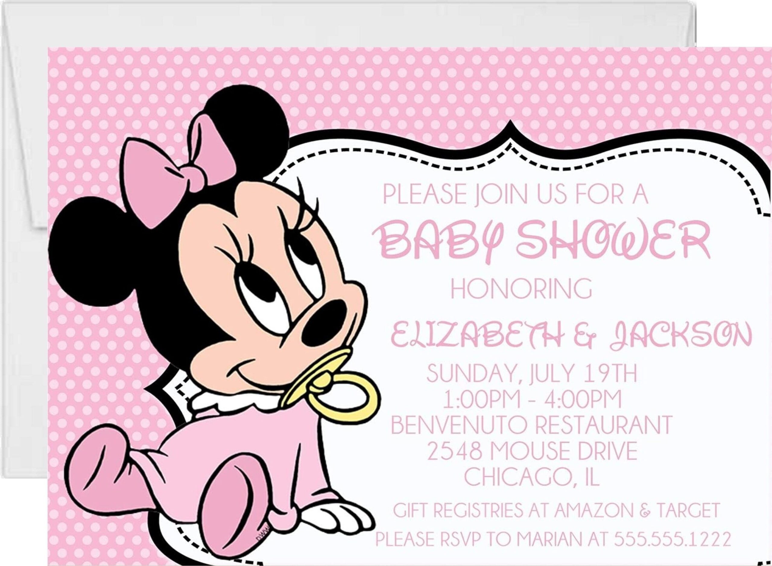 Minnie Mouse Baby Shower Invitation Template