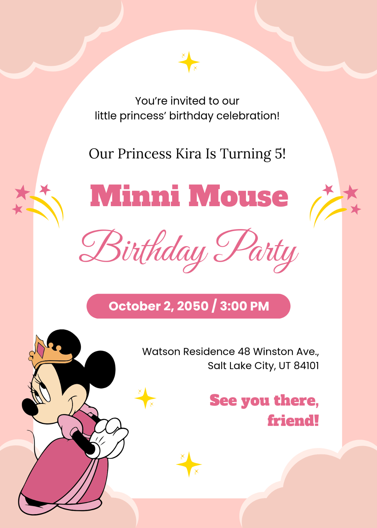 Minnie Mouse Baby Shower Invitation Template
