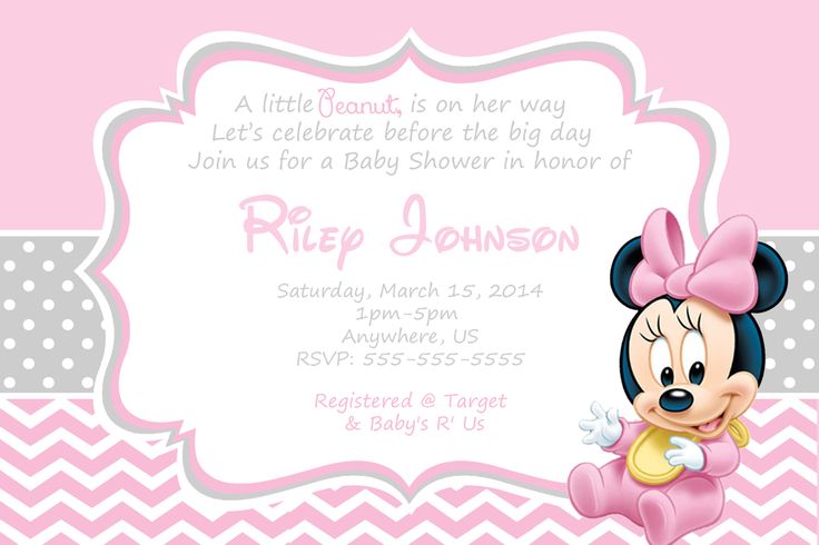 Minnie Mouse Baby Shower Invitation Template
