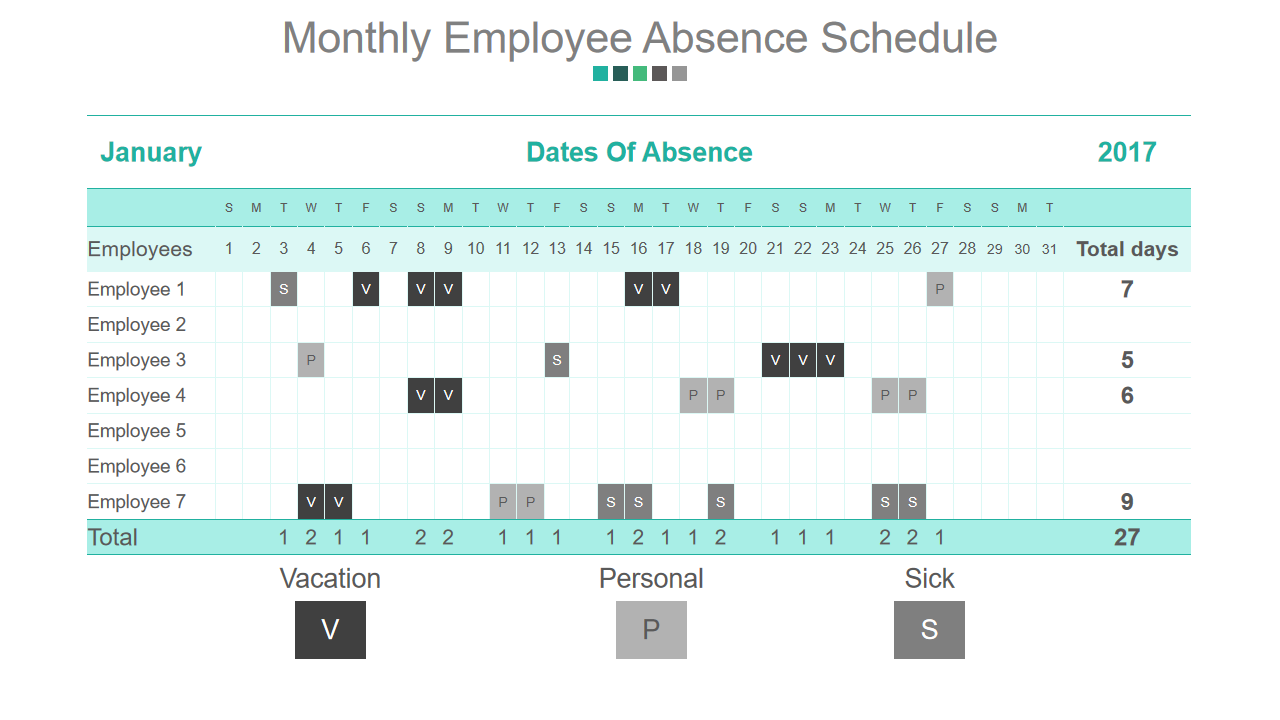 Monthly Work Schedule Template