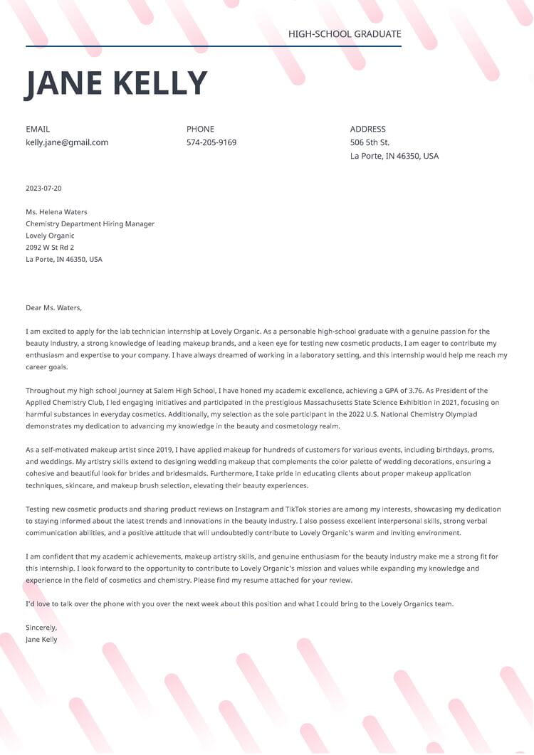Motivation Letter Template