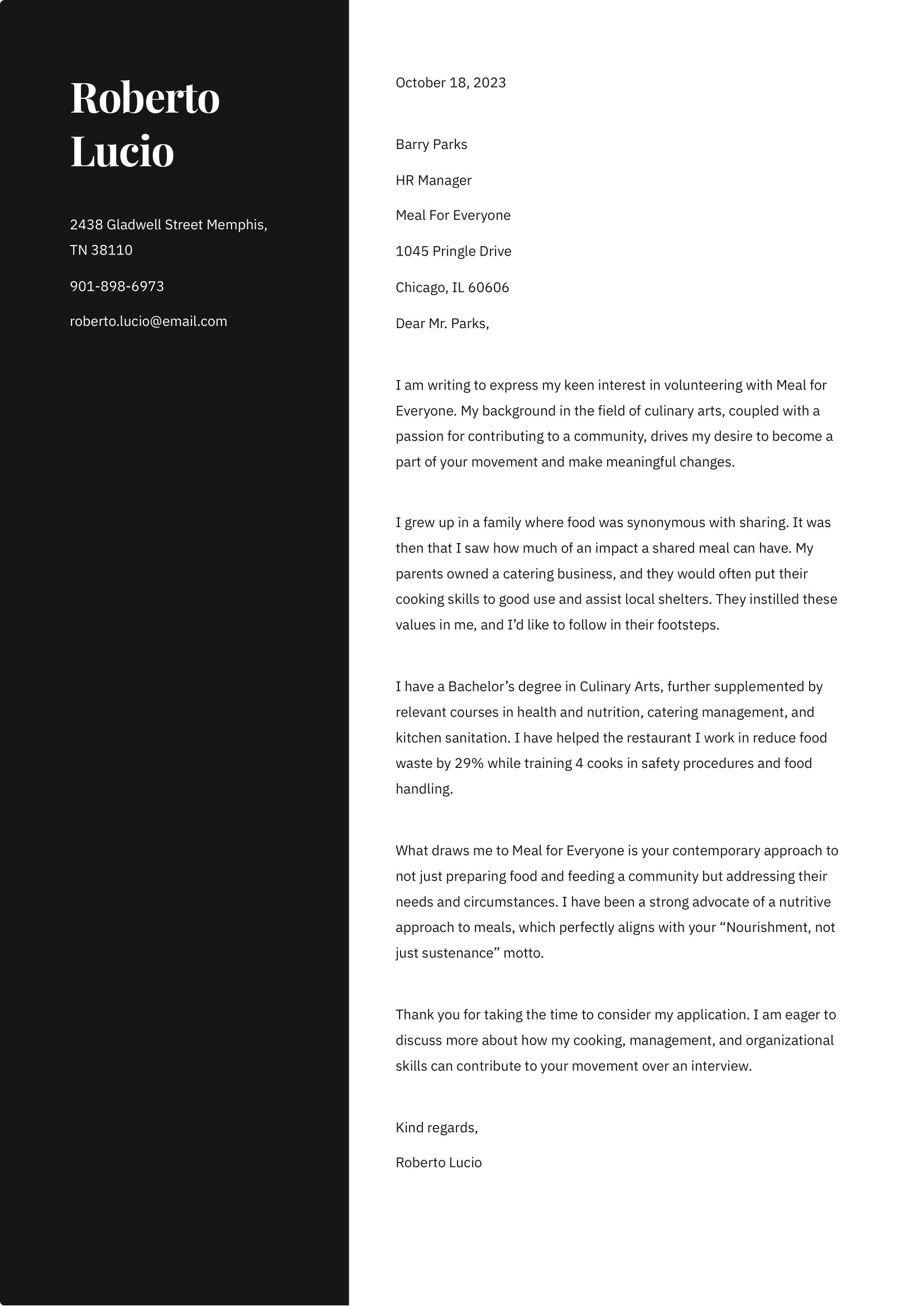 Motivation Letter Template