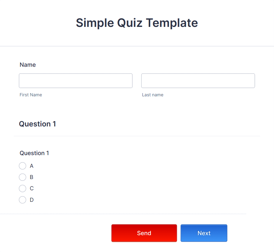Multiple Choice Quiz Template