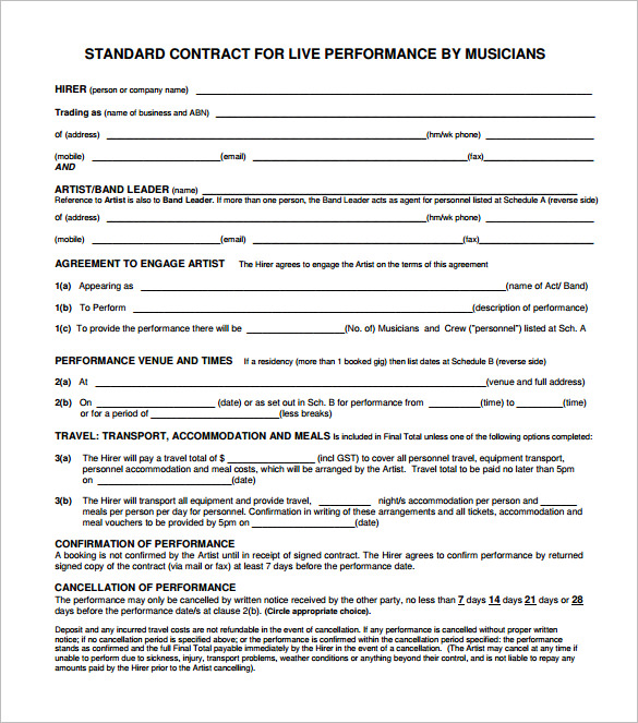 Music Agreement Template