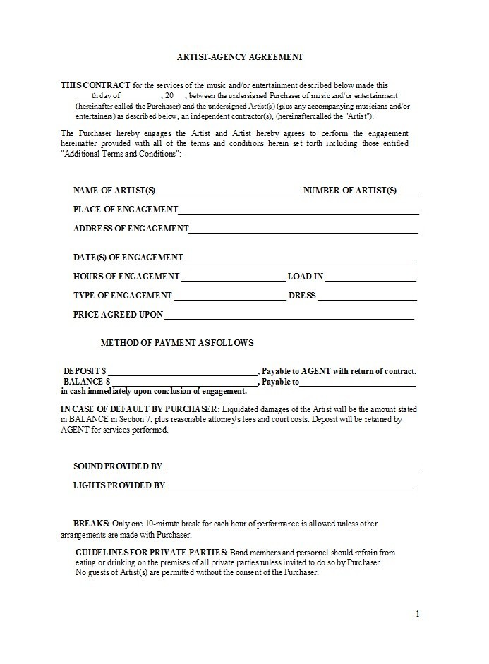 Music Agreement Template
