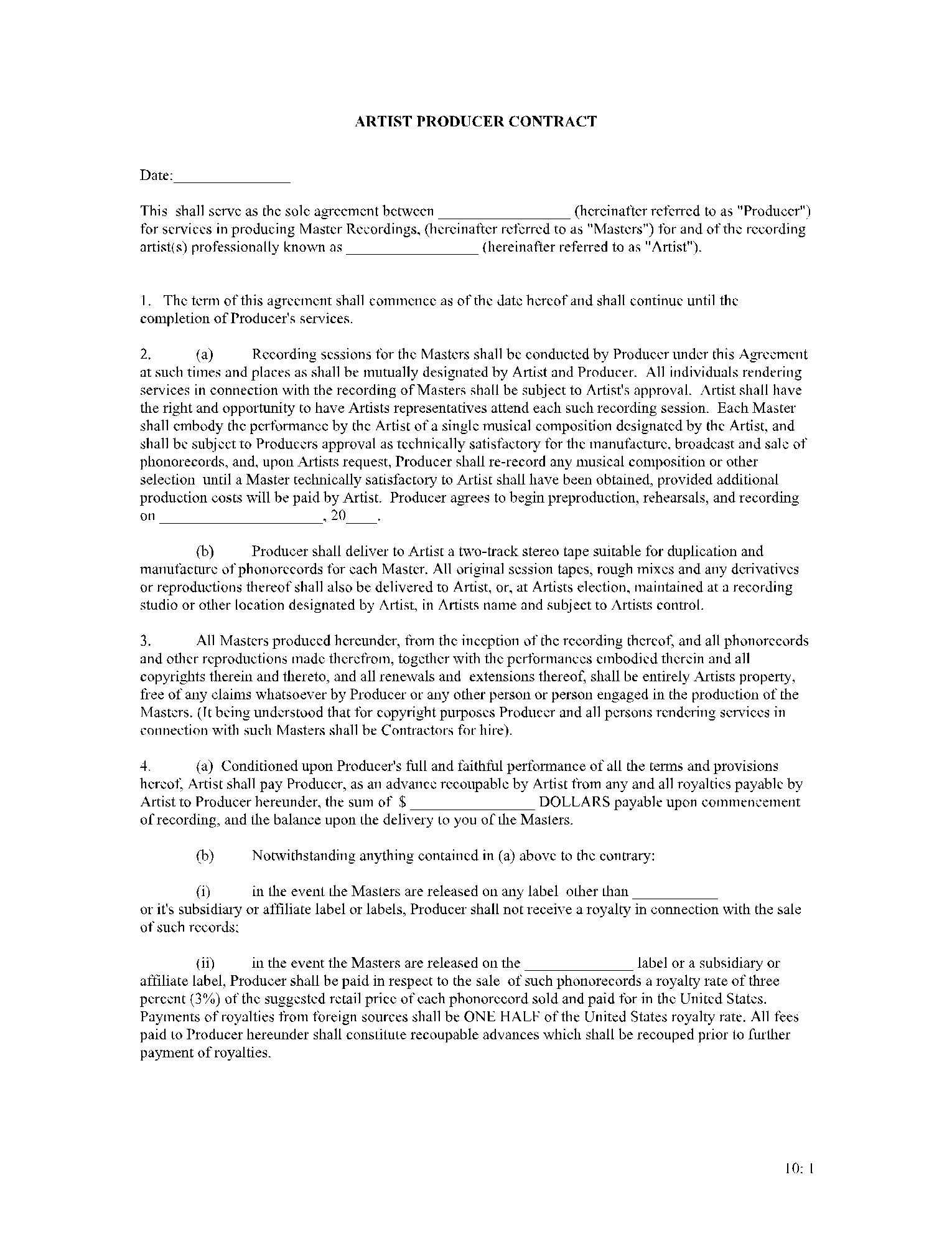 Music Agreement Template