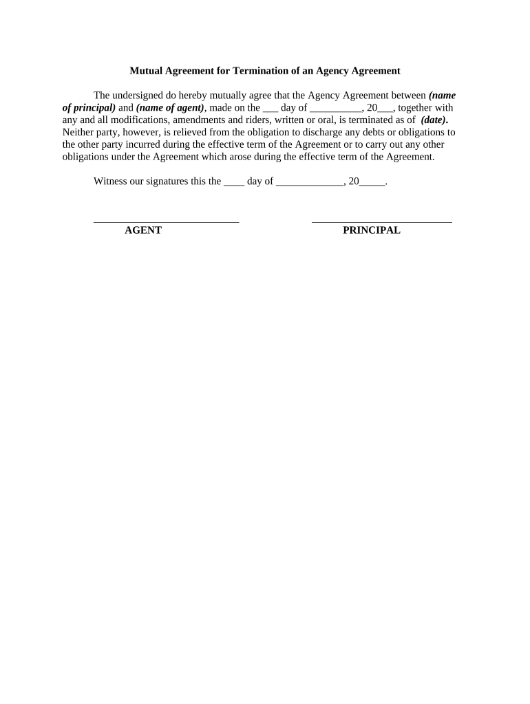 Mutual Agreement Template Between Two Parties
