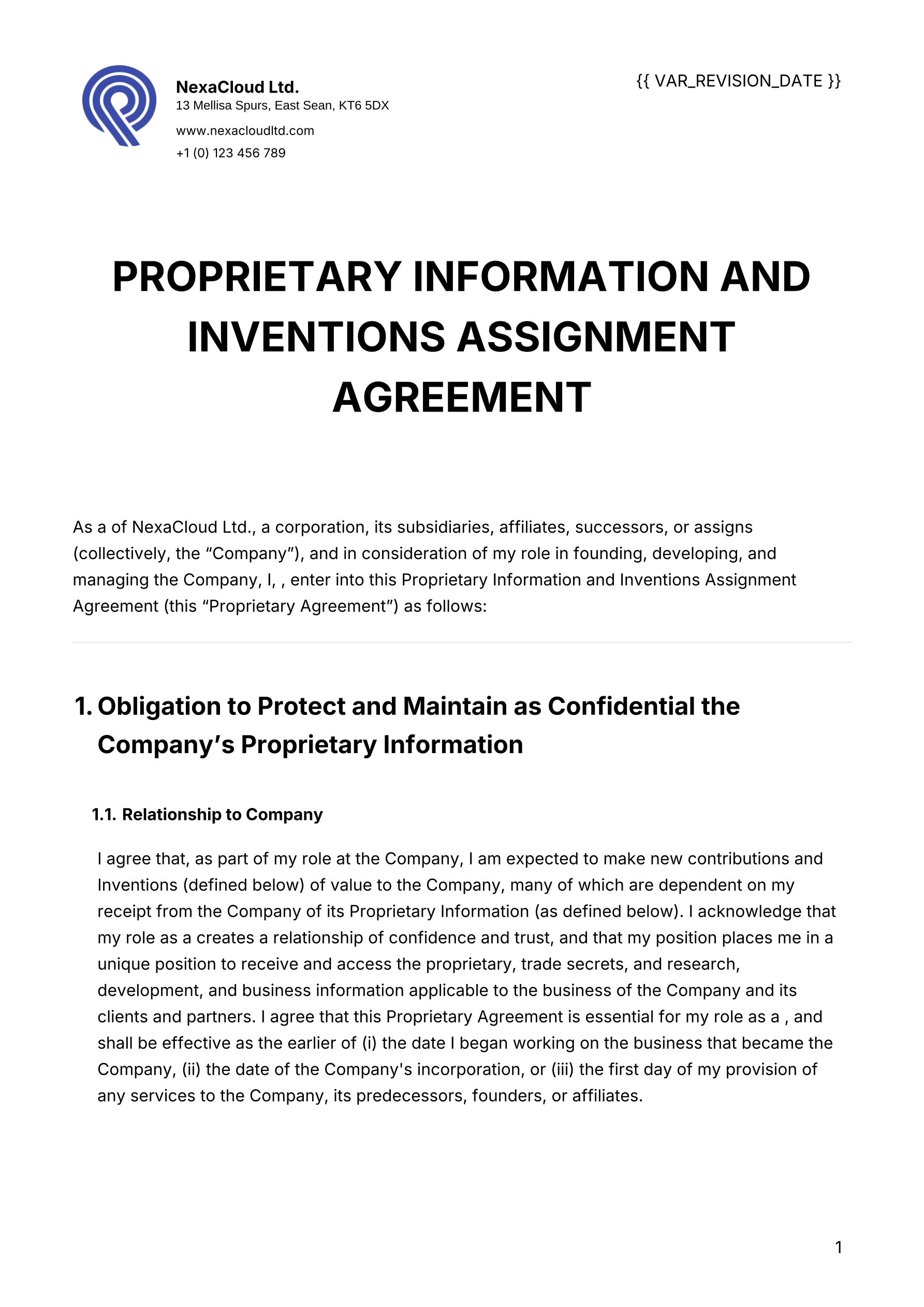 Mutual Confidentiality Agreement Template