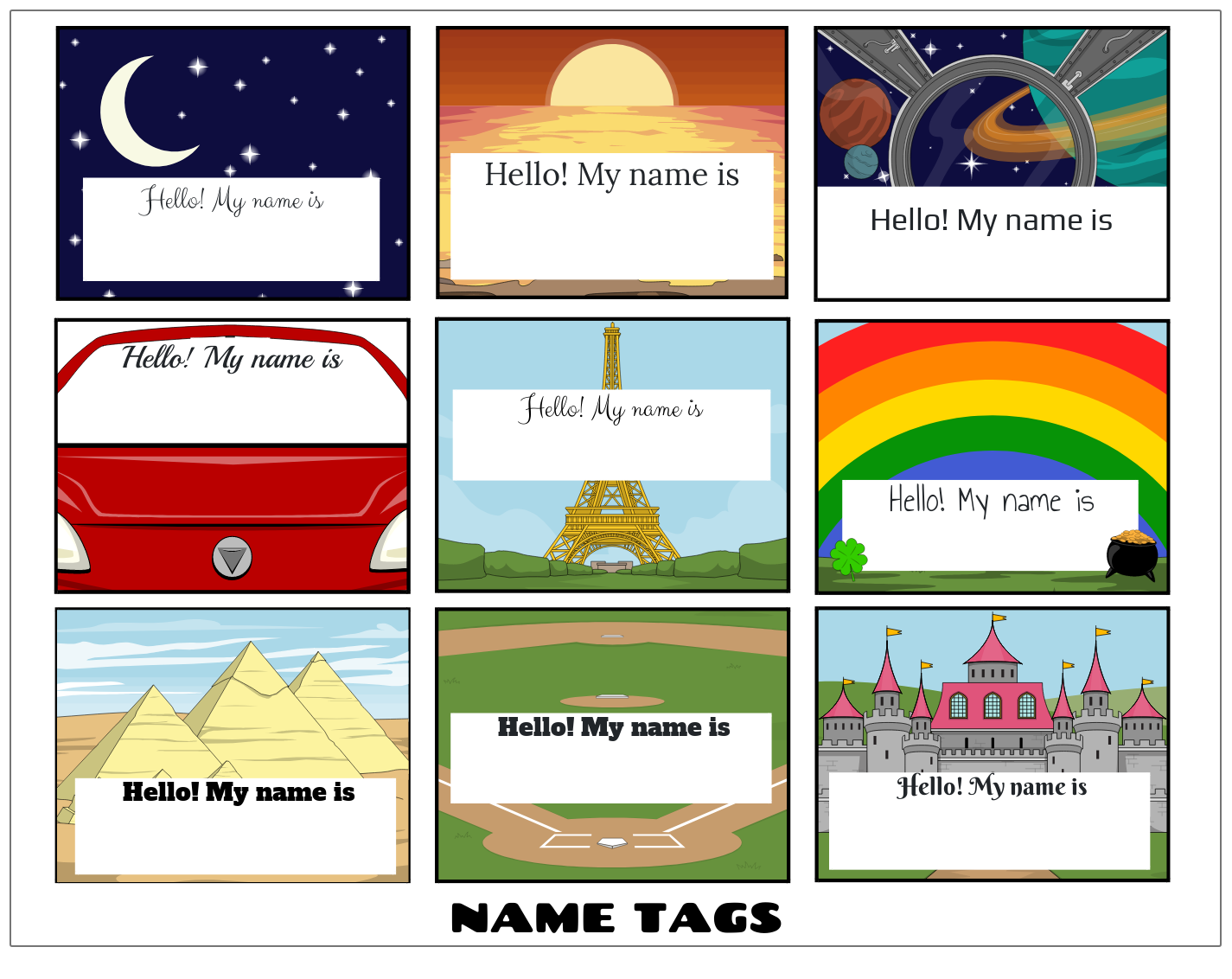 Name Tag Template