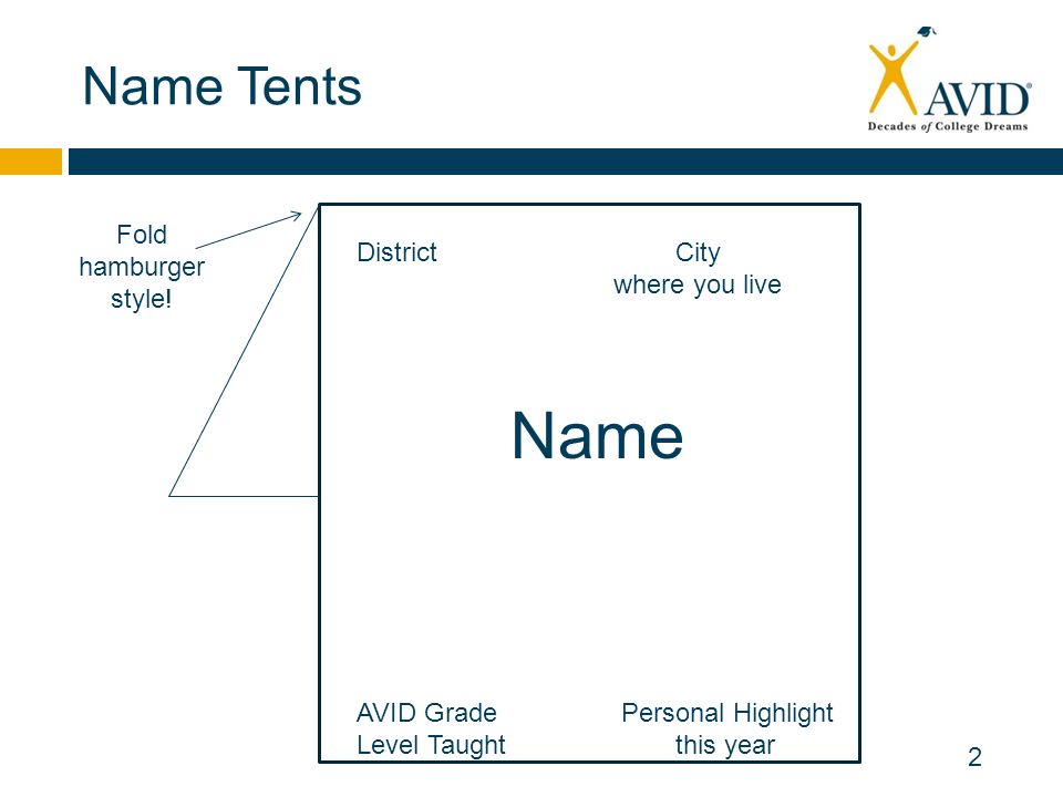 Name Tent Template