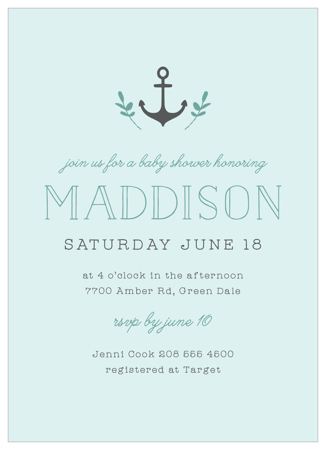 Nautical Baby Shower Invitation Template