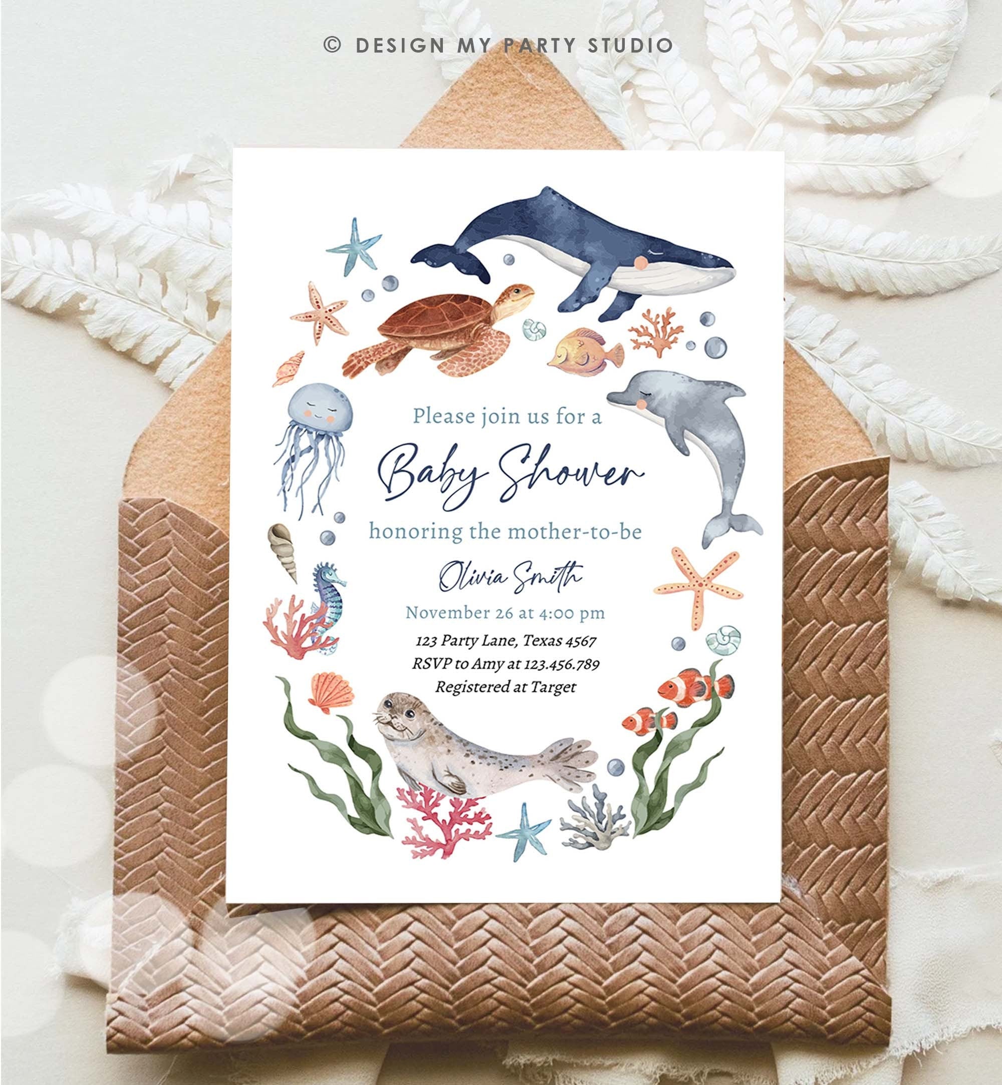 Nautical Baby Shower Invitation Template