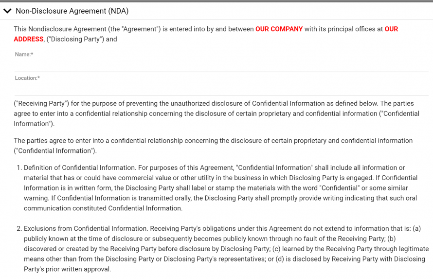 Non disclosure Agreement Template for Employees