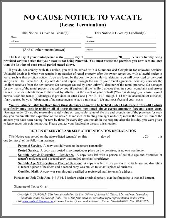 Notice of Termination Form