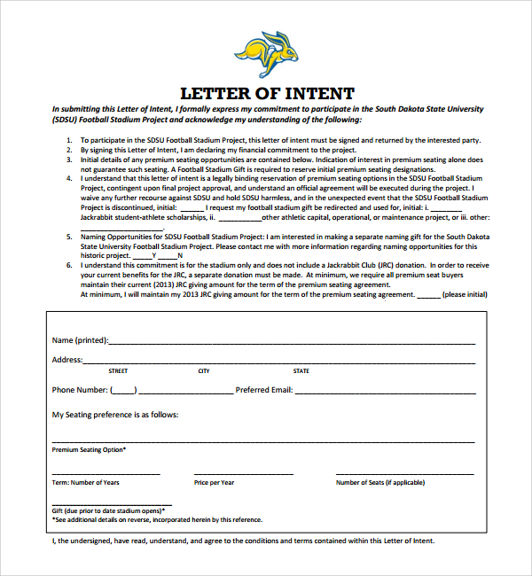Nursing Letter of Intent Template