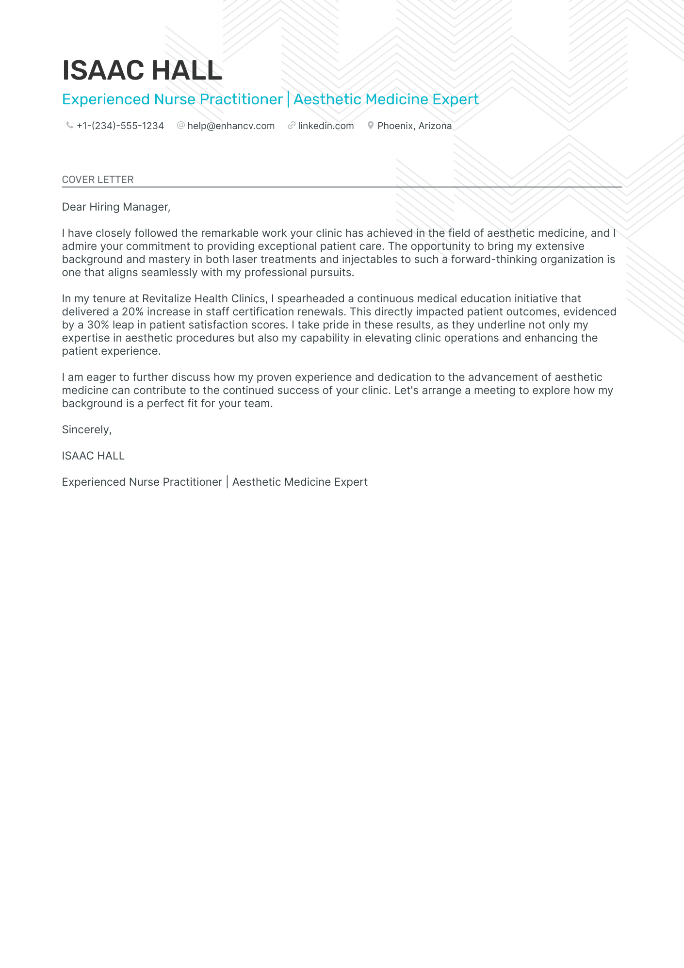 Nursing Letter of Intent Template