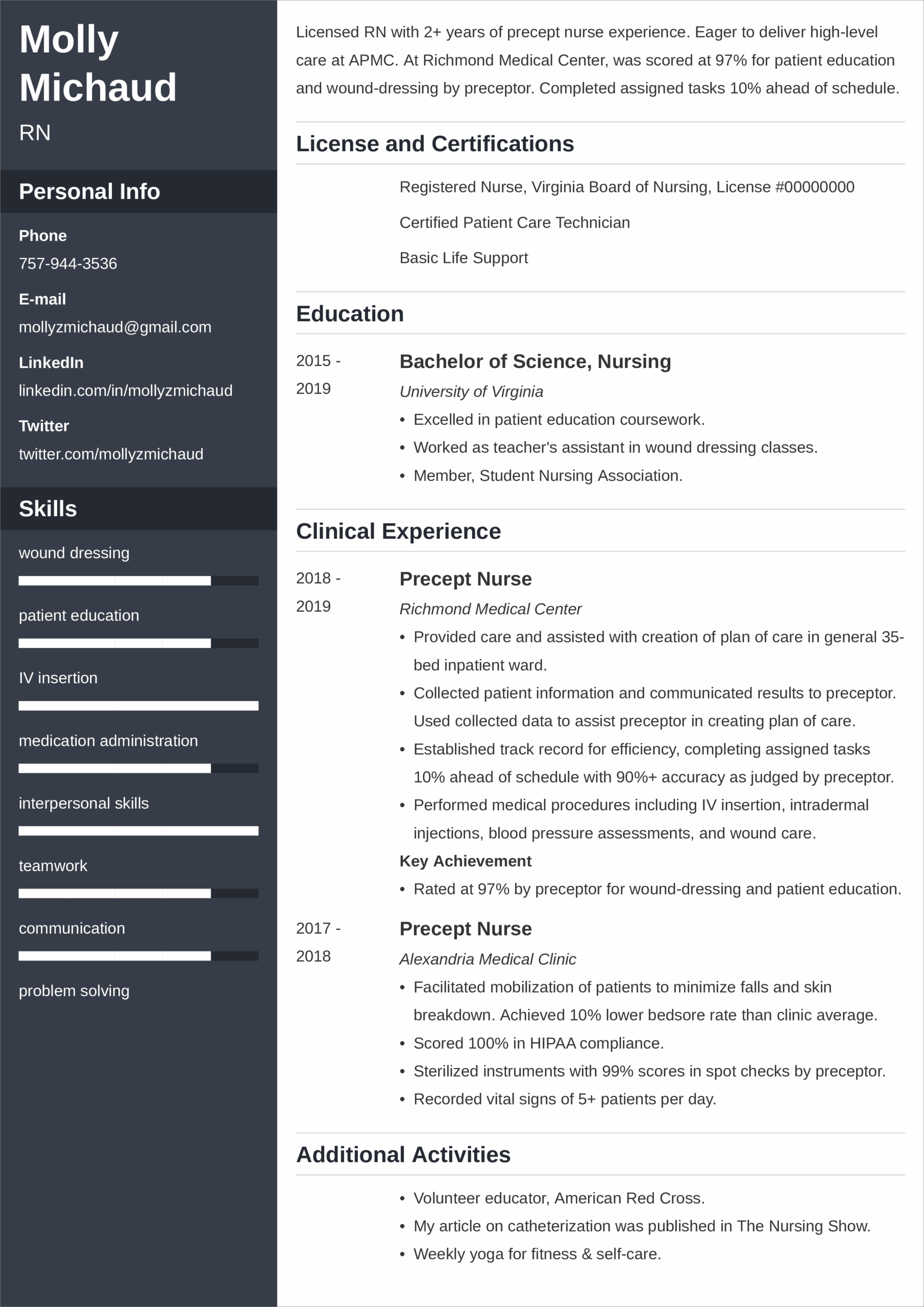 Nursing Student Resume Template
