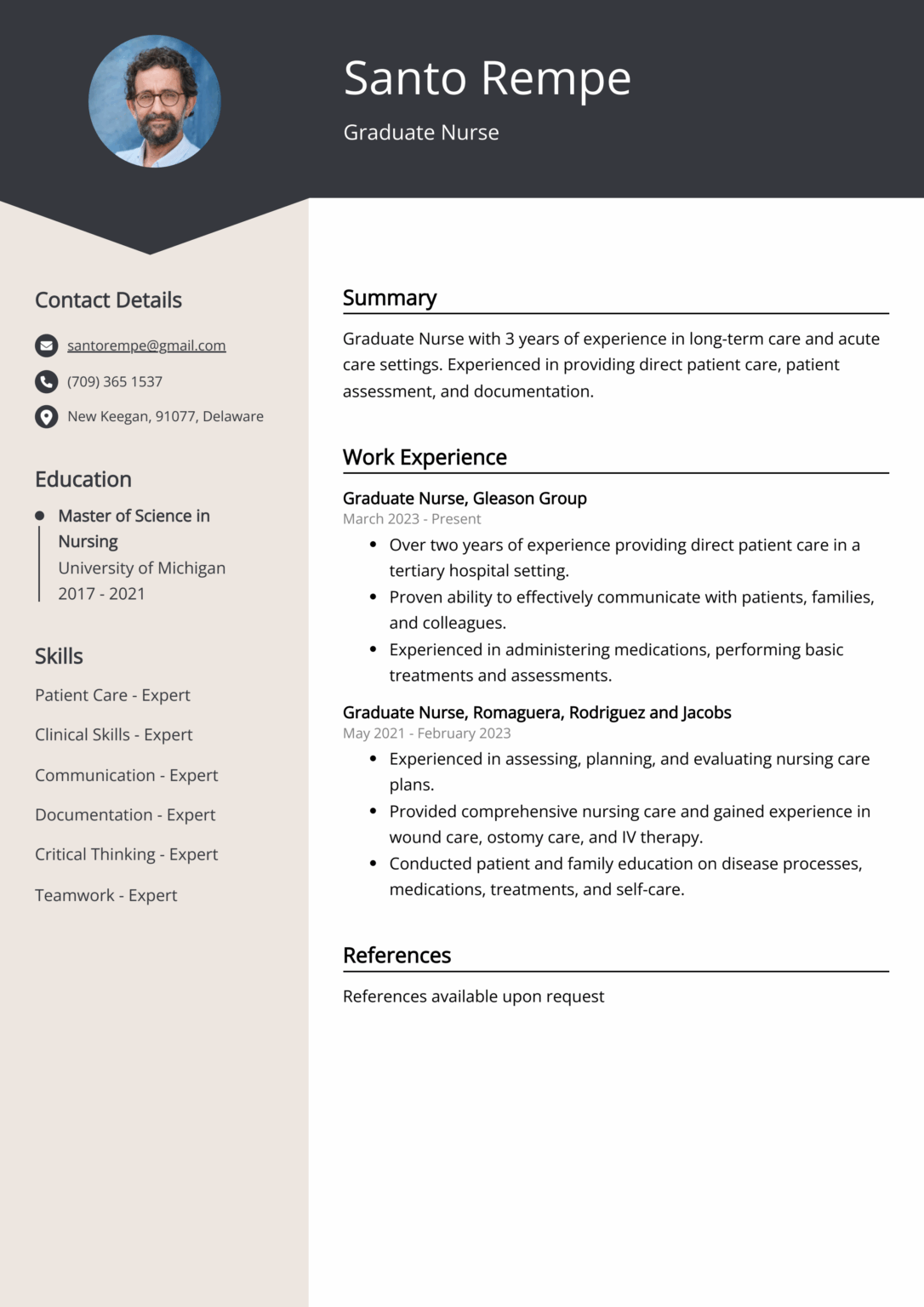 Nursing Student Resume Template (Word)