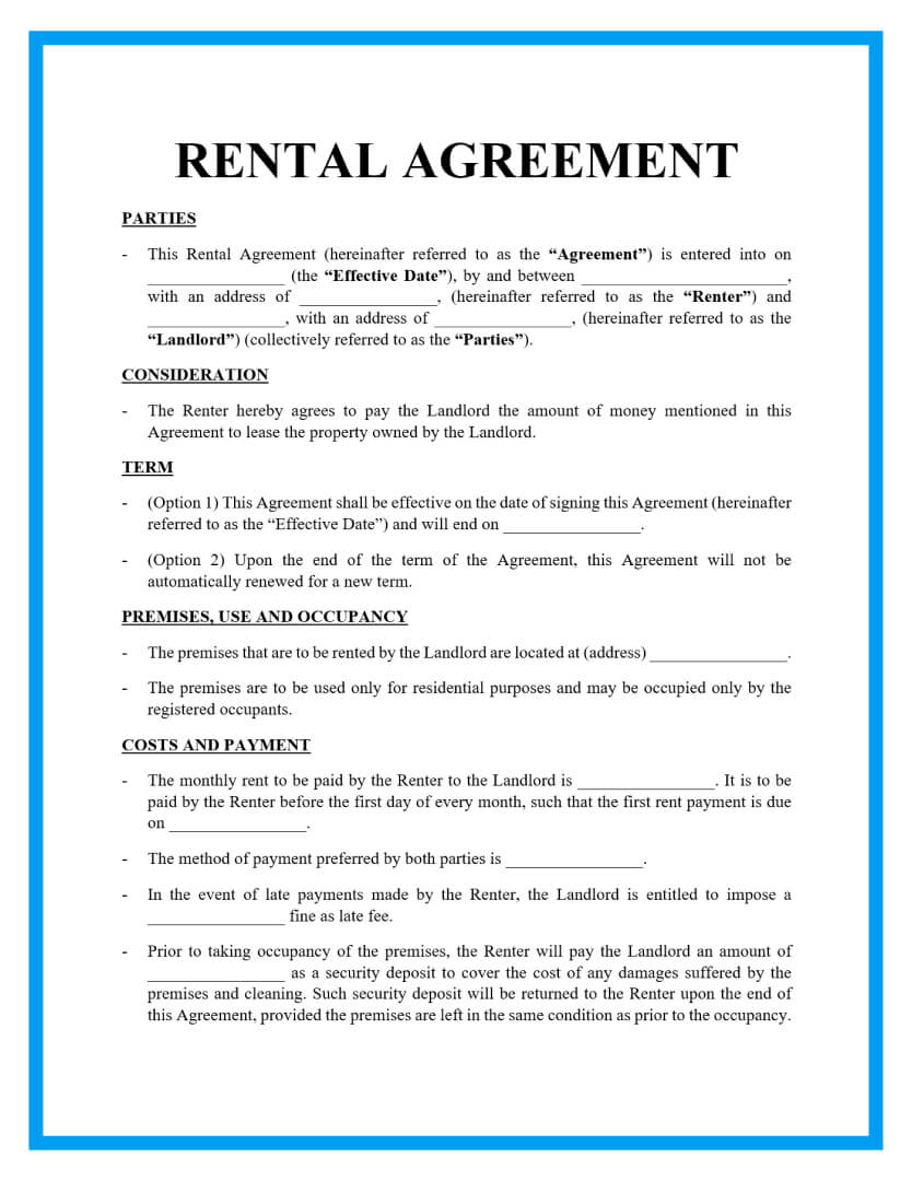 Occupancy Agreement Template