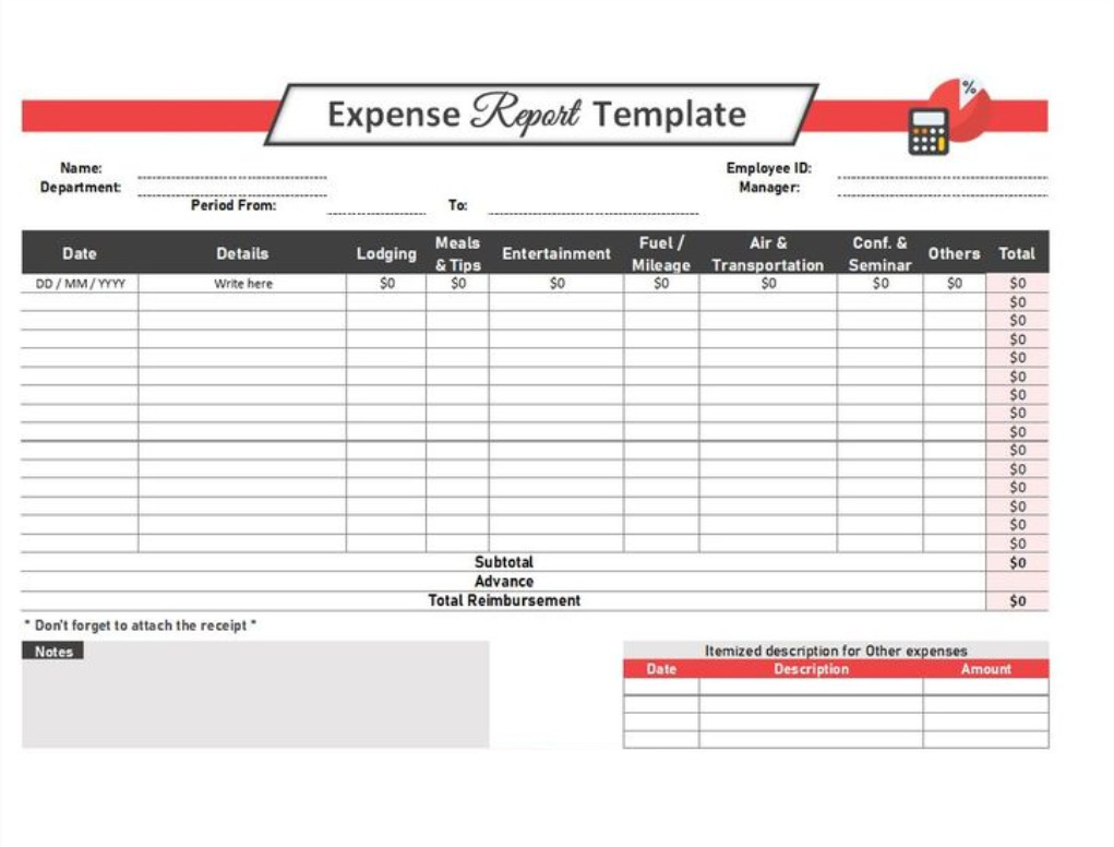 Office Commute Expense Worksheet Template