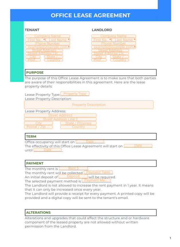 Office Sublease Agreement Template
