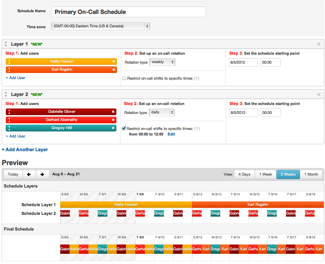 On Call Schedule Template Sample