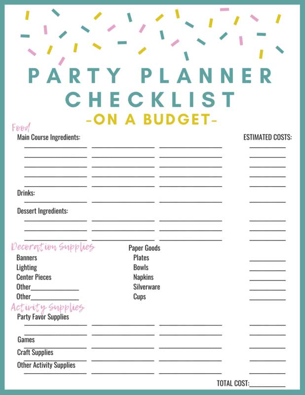 One Day Party Budget Worksheet Template Example One Day Party Budget Worksheet Template Example