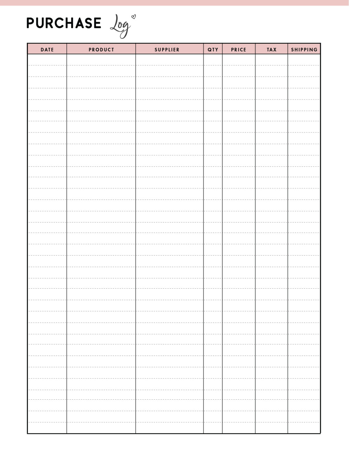 Free Printable Order Tracker Template