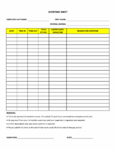 Overtime Hours Tracker Template (Excel)