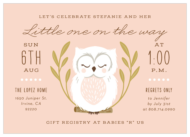 Owl Baby Shower Invitation Template Sample