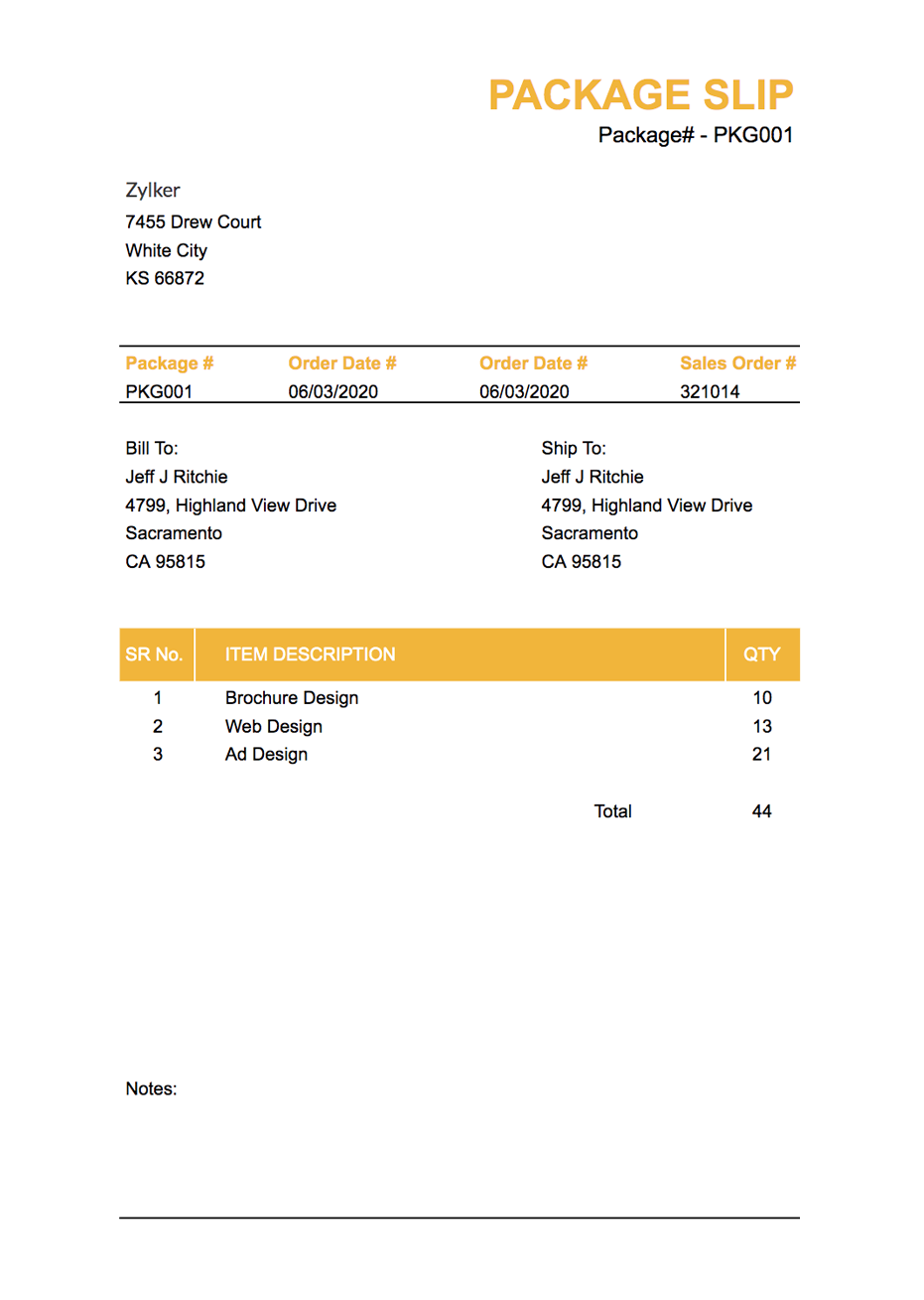 Packing Slip Template Example Packing Slip Template Example