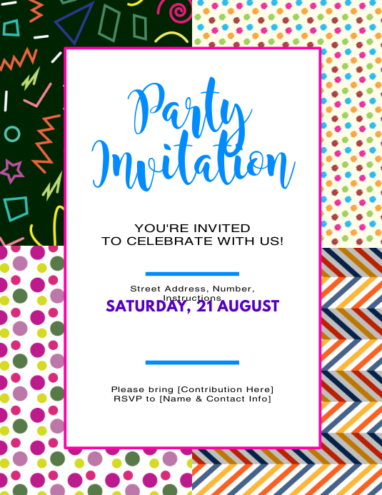 Party Invitation Flyer Template Example Party Invitation Flyer Template Example