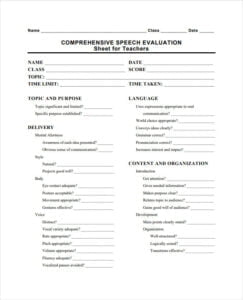 Printable Peer Evaluation Form