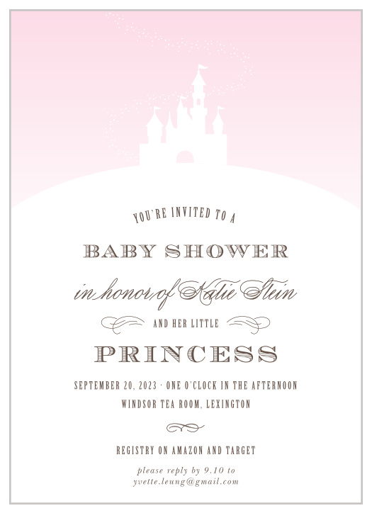 Princess Baby Shower Invitation Template Example