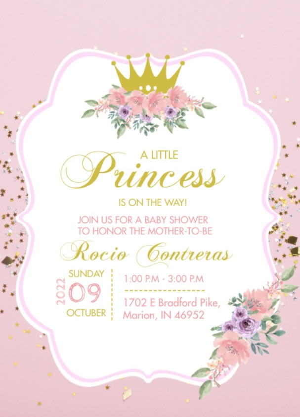 Princess Baby Shower Invitation Template